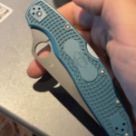 K390 black patina repaired serrations. I added some at the tip.