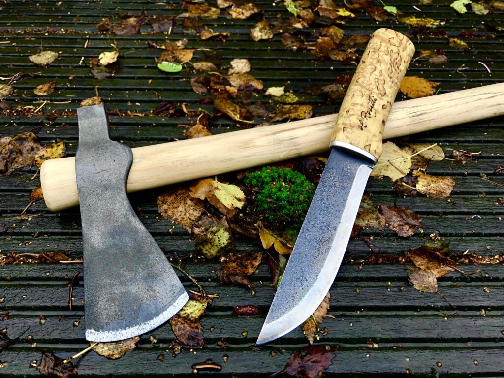 Roselli Long Hunting Knife and Cold Steel Trail Hawk