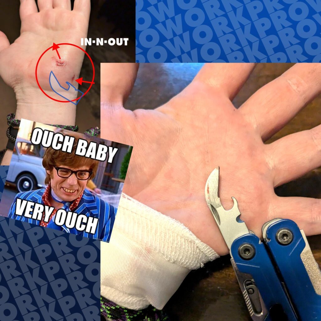 (Slight Gore) Just testing the WORKPRO can opener...100% very sharp