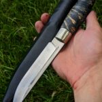 Some of my latest puukko knives. Made with H12MF steel, stabilized maple burl and nickel silver. What do you think of it?