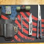 Today's carry --- Zippo, Reate exo-m mini, Scorpion 6 balisong, Machinewise Rota pen, hyperion flashlight, tac pouch and holster.