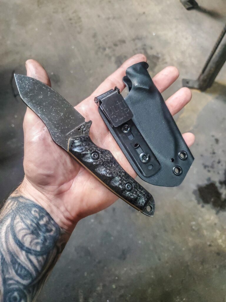 AEB-L stainless EDC with carbon fiber and coyote brown G10 liners