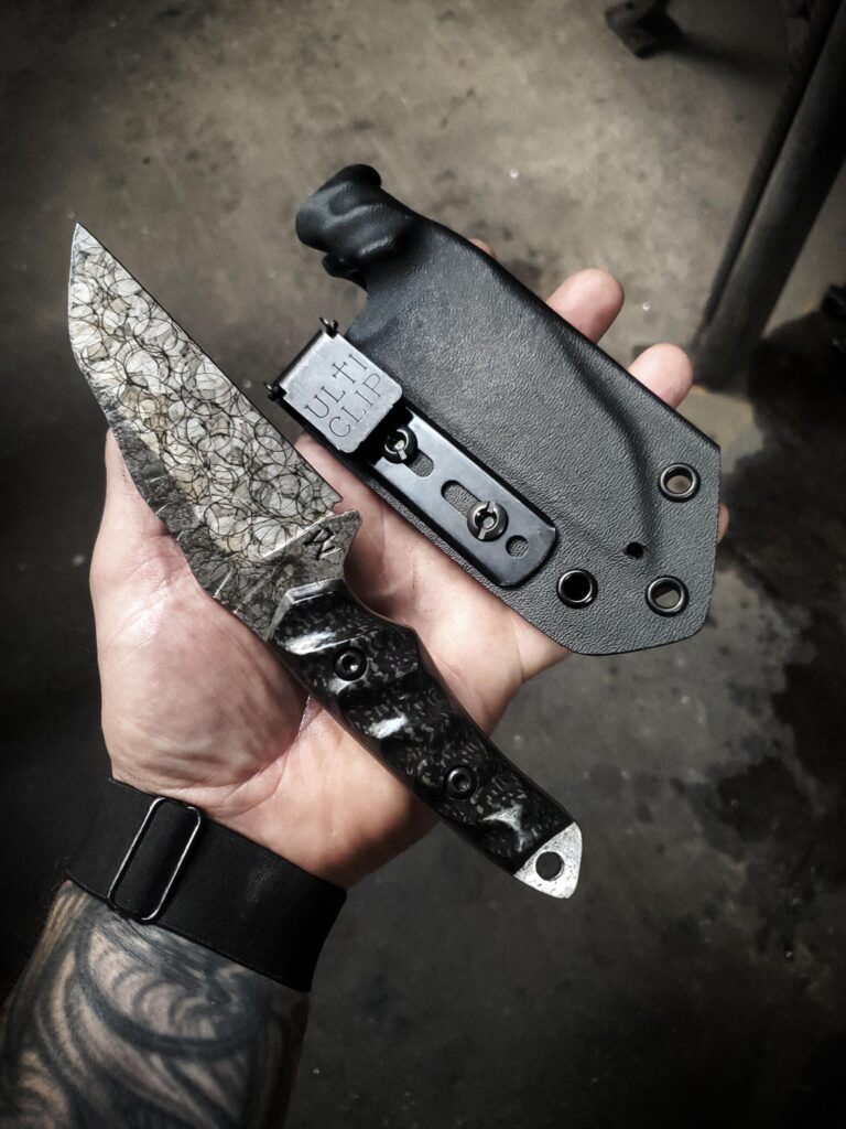 80crv2 EDC with mustard Patina and carbon fiber and OD green G10 liners.