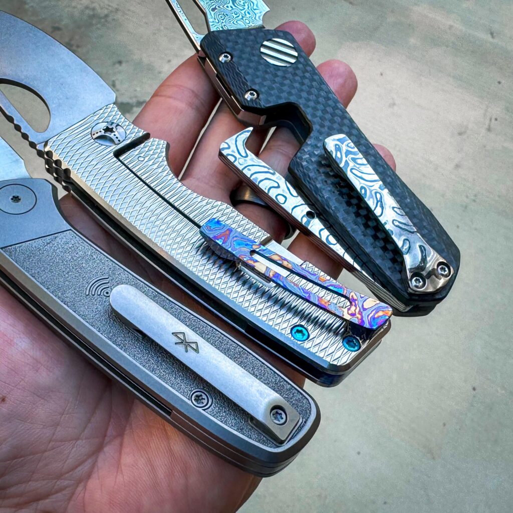 Carrying three clips that make me smile.