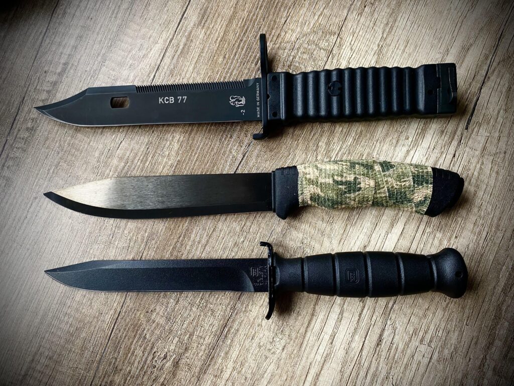 Three black beauties made by Eickhorn, Mora and Glock