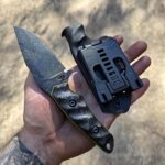 80crv2 EDC Rust Blued finish with Sandblasted Carbon fiber and Toxic Green G10 liners.