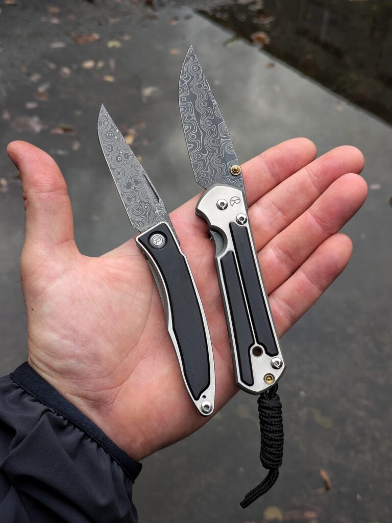 Manndi and small Sebenza 21 - Gabon Ebony inlays