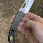 Just finished up this all carbon frame button lock with pattern milled CPM 154 blade and gold/black metallic carbon fiber…