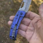 Just making this framelock in MagnaCut, Titanium and Blue Marbled Carbon Fiber…