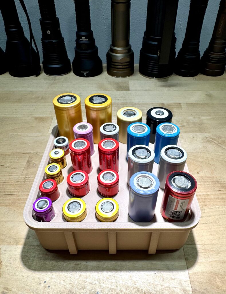 3D Printed Battery Organizer. Link to STL included.
