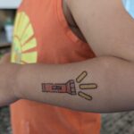 My daughter's pick for temp tattoo! ONE OF US ONE OF US!