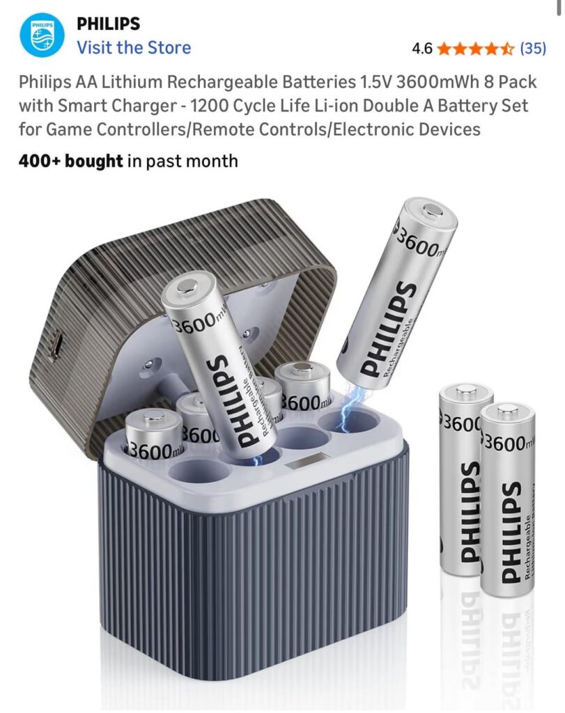 Phillips Lithium AA vs Eneloop Pro