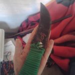 A primative homemade knife I fashioned out of scrap metal a few years ago