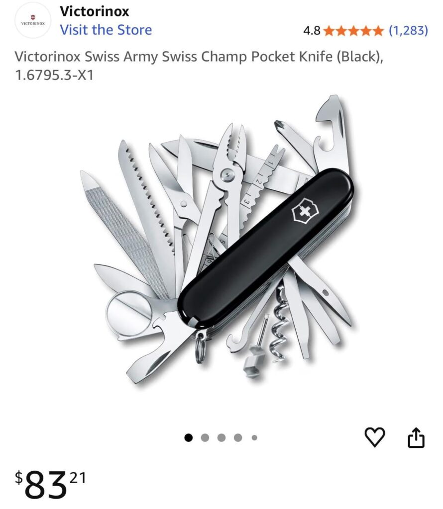 Insane Deal Swiss Champ Black - Amazon Canada