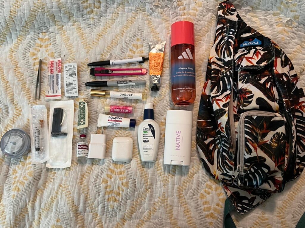 This is my everyday bag, and what is currently in it. What’s it say about me?