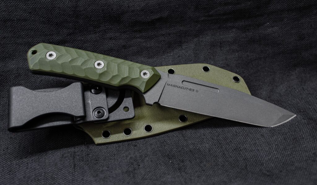 Trail Tanto in Magnacut, OD Green and Tungsten Cerakote