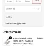 Artisan Cutlery wants tips
