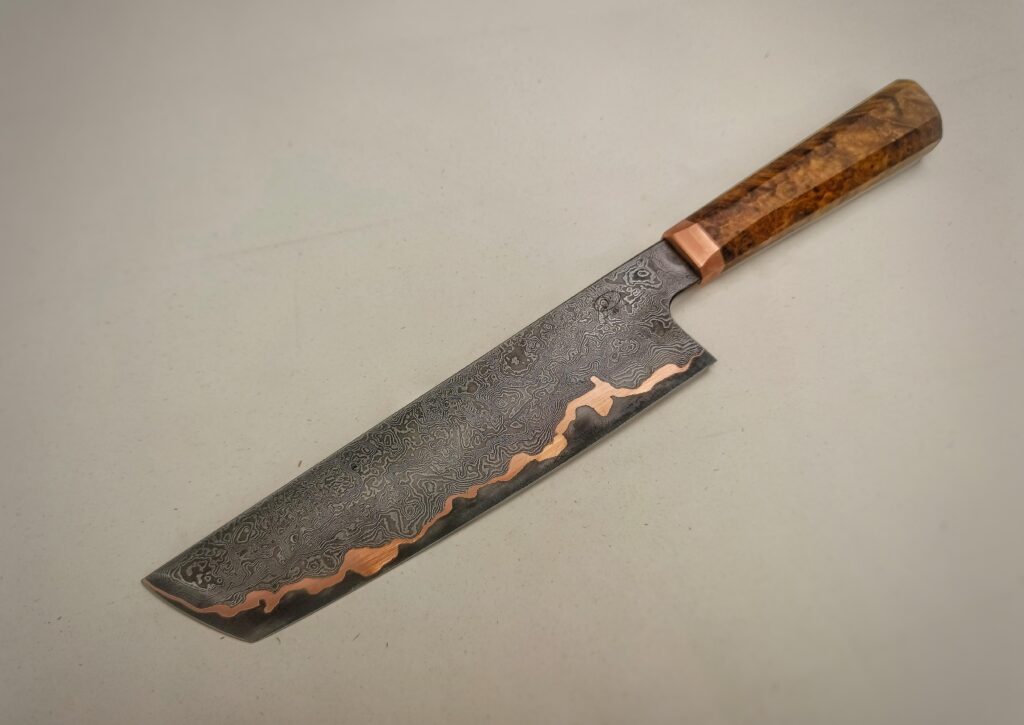 Is this knife porn? Some of my copper Damascus creations
