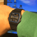 My New EDC, I hand-cut the Windows XP hill to make a 3D parallax background inside my F-91W.