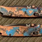 His and hers copper knives with shipwreck forced patina.