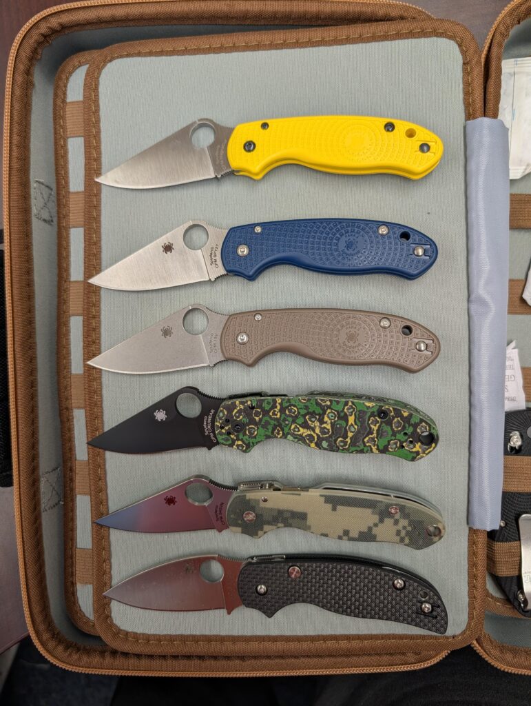 Mt Spyderco rotation Par 3' and a Sage 6