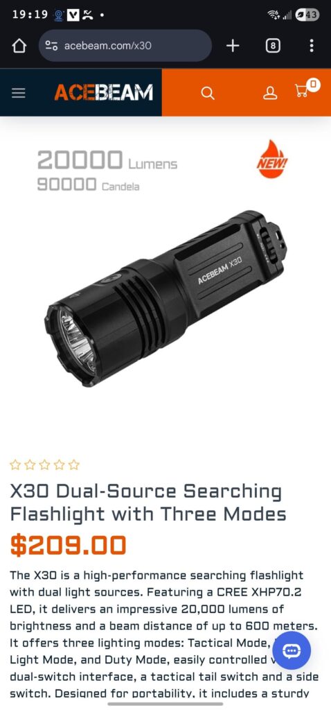 Whoever wished for a 21700 cell x20R , the Acebeam Gods heard. New X30. XHP 70.3 2x 21700.