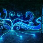 Light painting photography using the Noctigon KR1 SFT-42R 6500K flashlight connected to light painting tools.