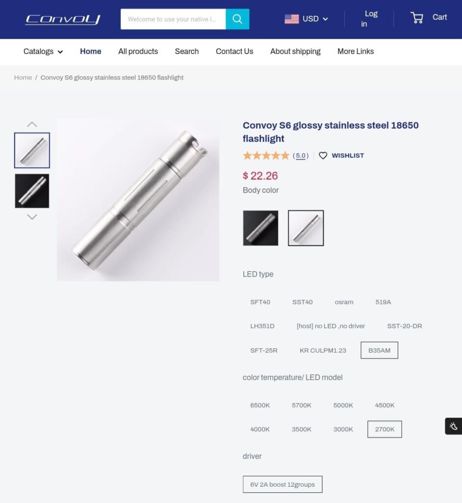 B35AM now avaliable in stainless Convoy S6