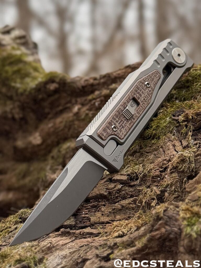 Reate Exo Mini 3V/Burlap micarta & titanium