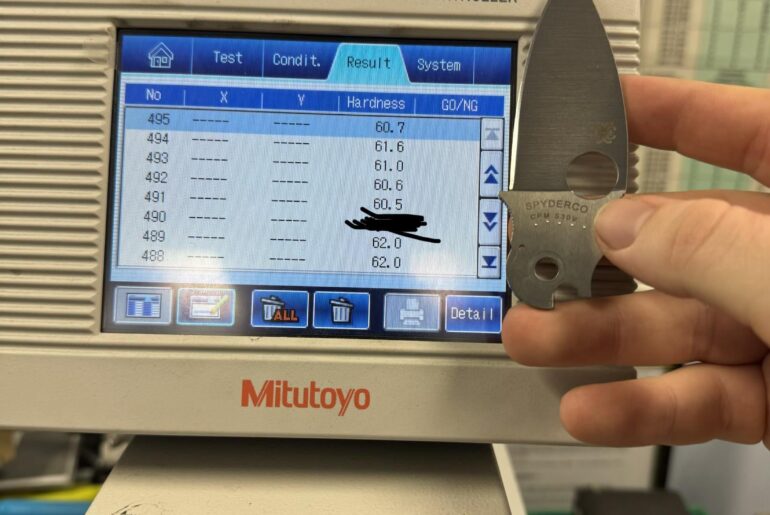 Spyderco Sage 5LW S30V Hardness Results. 61.2 HRC