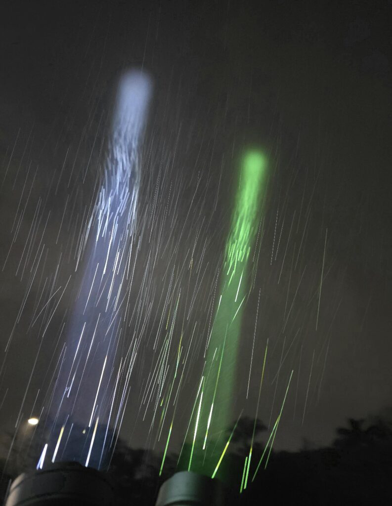 Instead of a rainbow picture, you get a rainbeam picture.