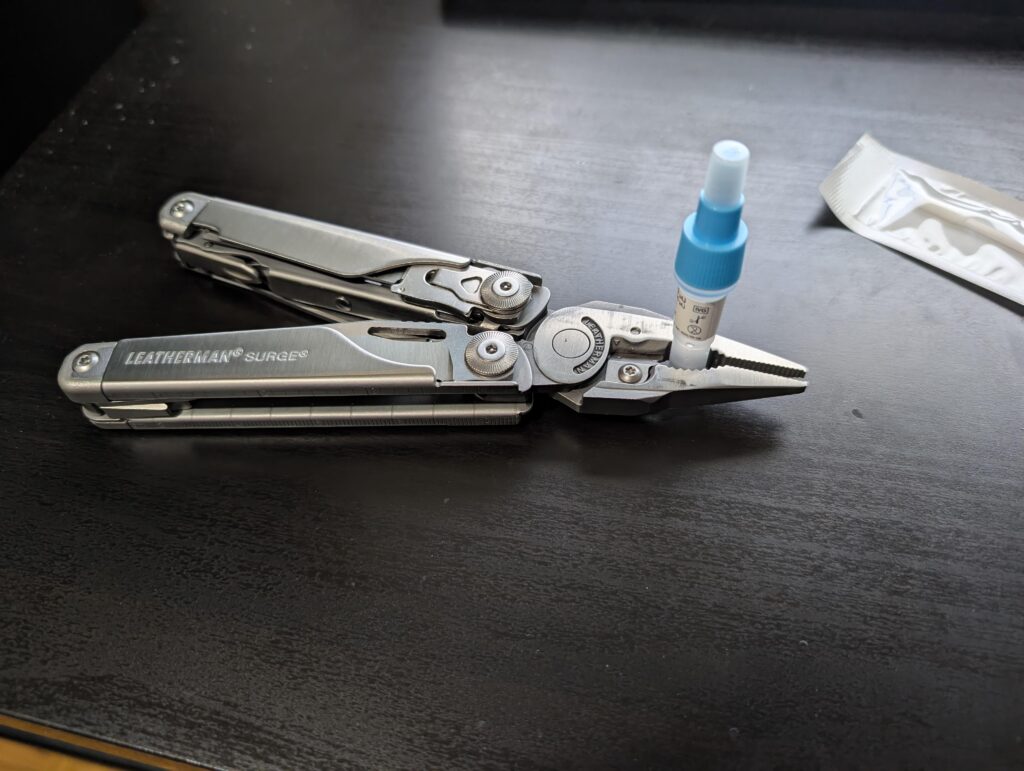 COVID test didn't come with a tube holder, so I improvised