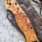 Snowy Amboyna Burl on the Spyderco Para Military 2.