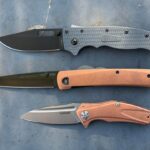 NKD - First Demko AD20.5 for me, Gerber Affinity, and Kershaw Natrix. Second pic is a comparison of size between my new Natrix and my older Natrix XL.