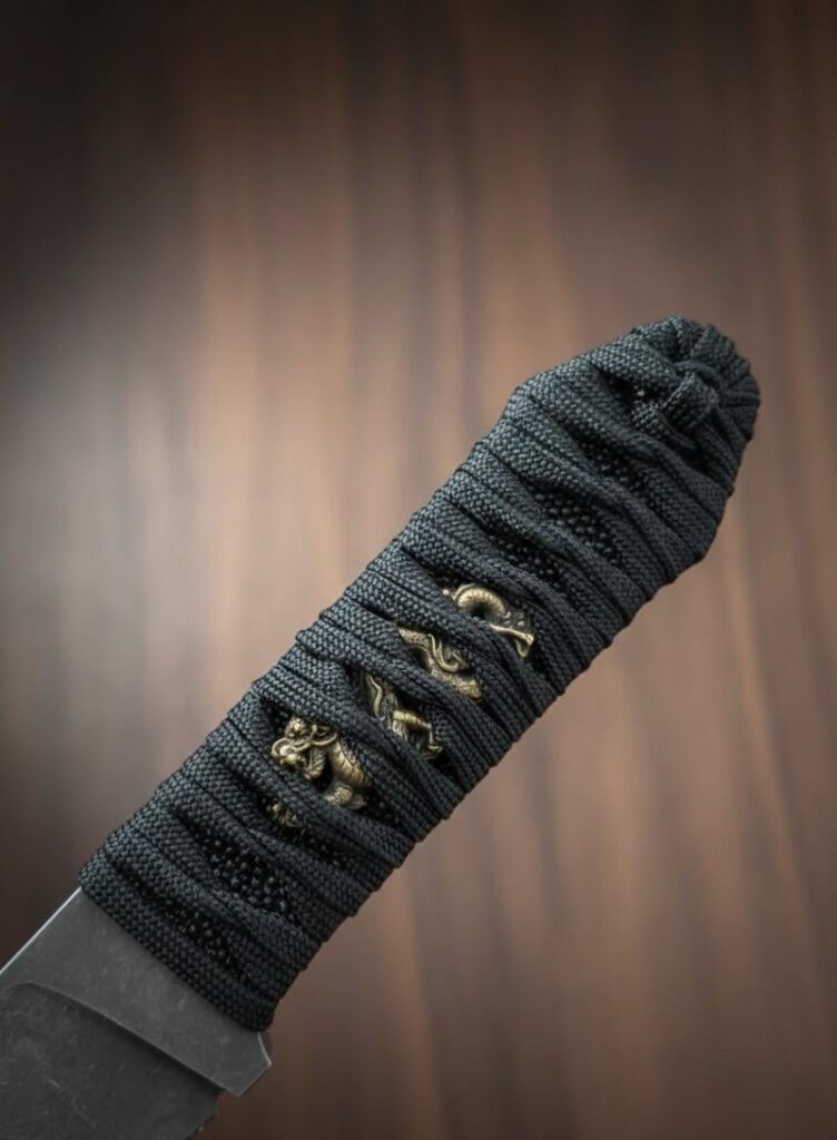 Handle detail shot with dragon menuki