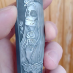 Noblie Custom Knives — WIP hand-engraved relief scale