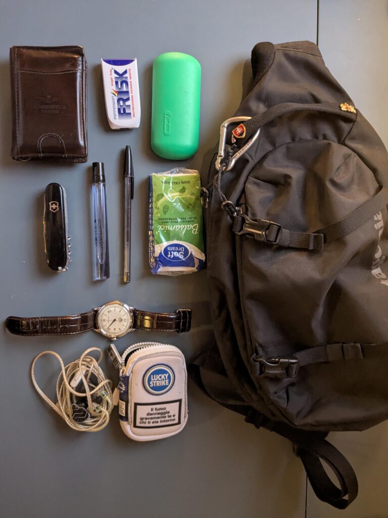 My bag for exploring the city and countryside