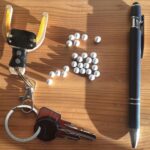 Student EDC – keys, pen & mini slingshot keychain