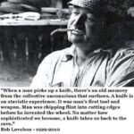 “a knife takes us back to the cave”