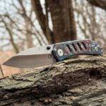 Yan Knives Chevron Magnacut/Nebula Fat Carbon & Titanium. Matthew Christiansen design