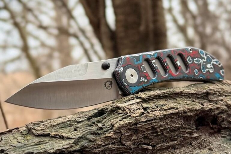 Yan Knives Chevron Magnacut/Nebula Fat Carbon & Titanium. Matthew Christiansen design