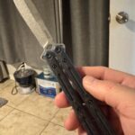 I’m not a Bali guy, but I couldn’t pass up the sale price on this 5150CF. The steel choice was a bit curious to me, I love 20CV but not on this kind of knife. Sure enough it fell off my bed in the open position and both bent and broke the tip. Did my best to fix it and here’s the results.