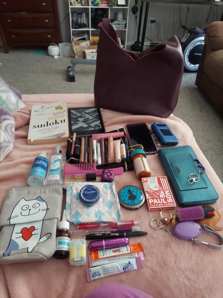 Just switched over bags to my Portland leather. It holds a lot. What does whats in my purse say about me?