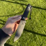 If you had to change one thing about this knife, what would it be? Elmax at 61.5 HRC with cryo; 8,7” OAL with 4.7” cutting edge; black and orange G10 scales;