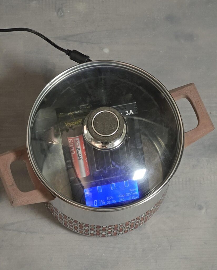 POV: You discovered a dead battery in your flashlight and now need to charge it unsupervised