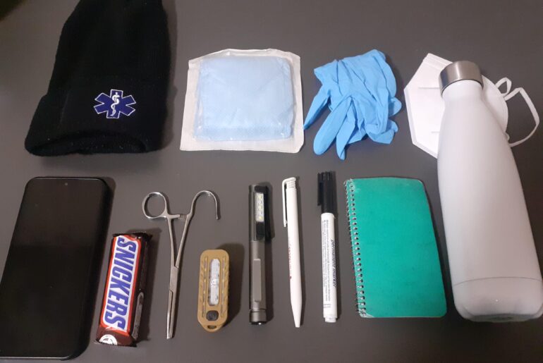 In my pockets as a 22yo European EMT