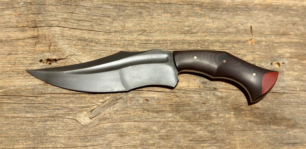 Fixed Friday Seth Lopez Bladeworks / Dire Pacific Forged Recurve Fighter the blade is 7.5 & OAL 12.5