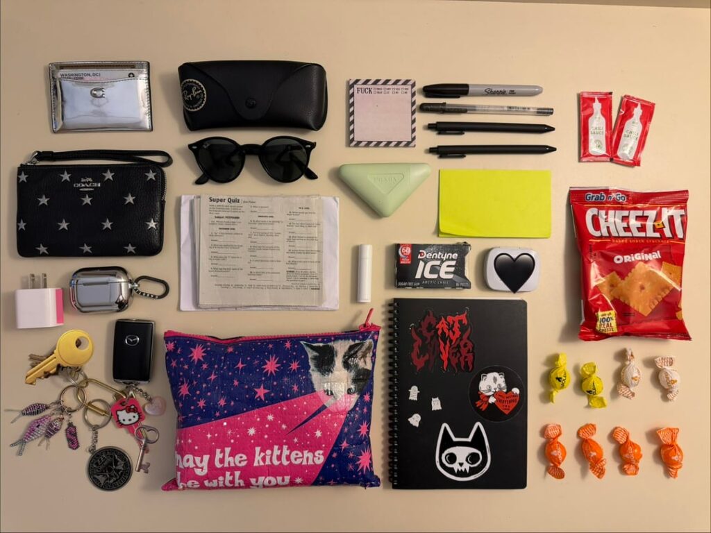 Today's work purse contents