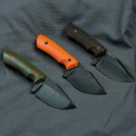 New batch of Bearclaws! Compound grind 1095 at 61HRC, G10/micarta scales, G10 liners and pins. Soon they'll get pants.