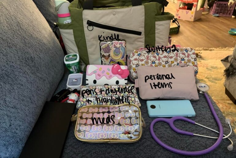 My (admittedly very overpacked) work bag